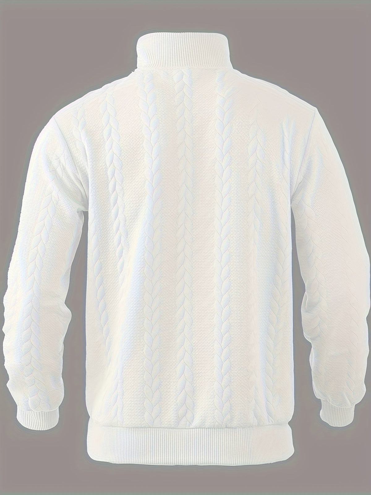 Herren-Pullover, Reißverschluss und Stehkragen, aus weichem Stoffmix-3