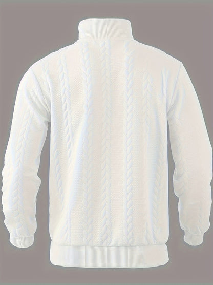 Herren-Pullover, Reißverschluss und Stehkragen, aus weichem Stoffmix-3