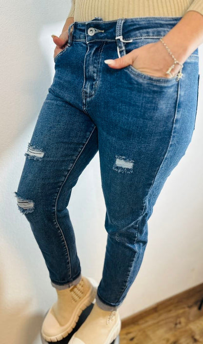 Dam Byxor Mamma Fit Elastan Bekväma med Resår i Midjan Snygga Byxor-5