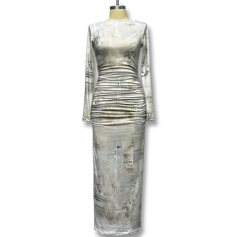 Dam Lång Kjol Hög Midja Urban Nylon Polyester-5