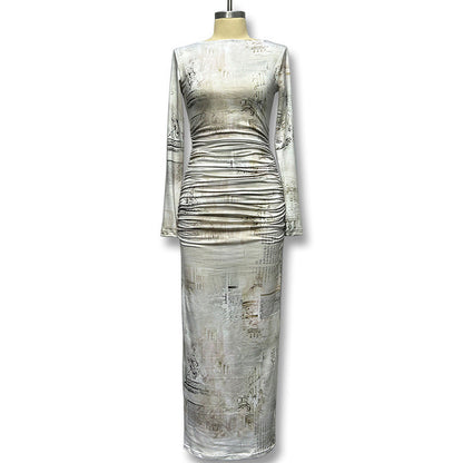 Dam Lång Kjol Hög Midja Urban Nylon Polyester-5