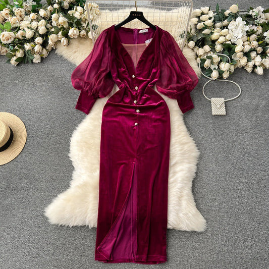 Maxi Klänning Dam Retro Stil Polyester Ärmlös Elegant 1