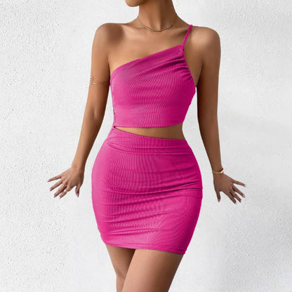 Variant image for Damklänning En-axel Ribbstickad Bodycon-16