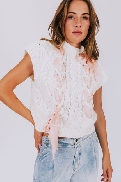 Variant image for Dam Tröja Stickad Polyester med Dekorativa Stickband-21