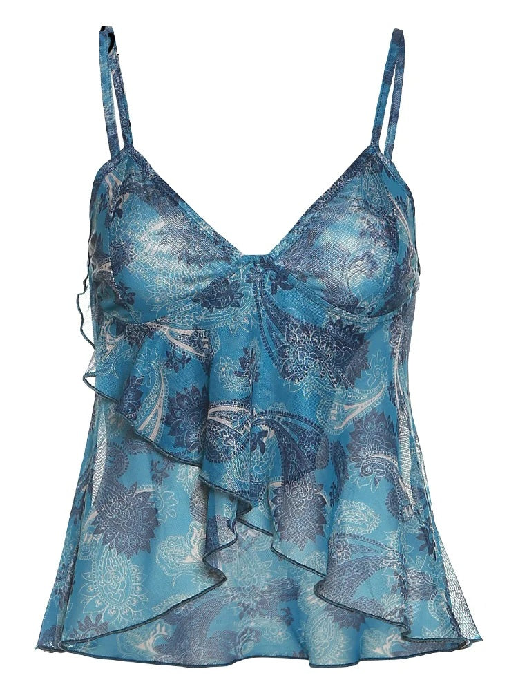 Dam Transparent Topp Elegant Polyester Festtoppar-2