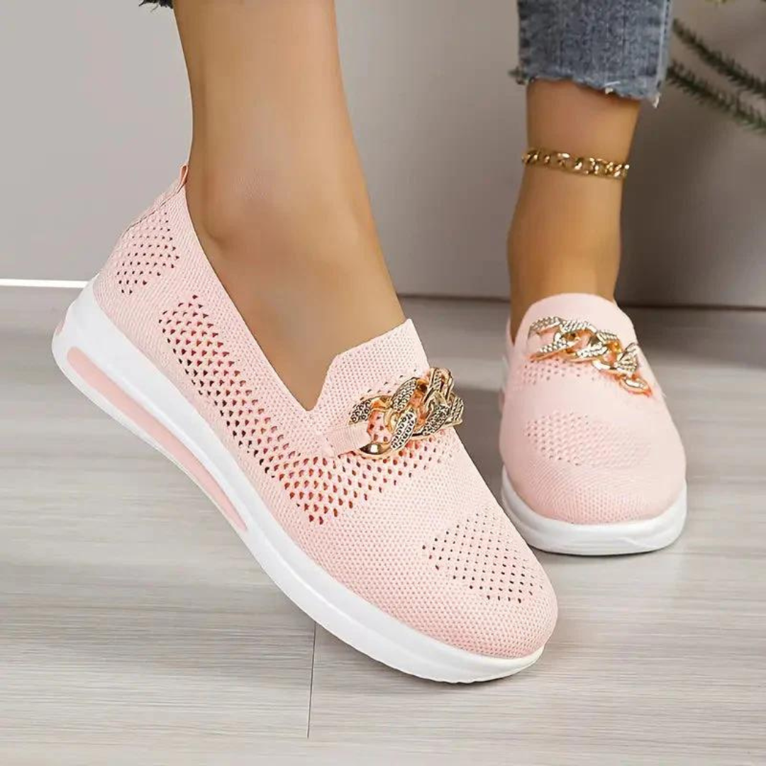 Kvinnors Sneakers Slip-On Andningsbart Nätmaterial 4