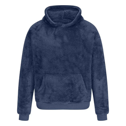 Hoodie Dam Fluffig Fleece Avslappnad Vinterkomfort-4