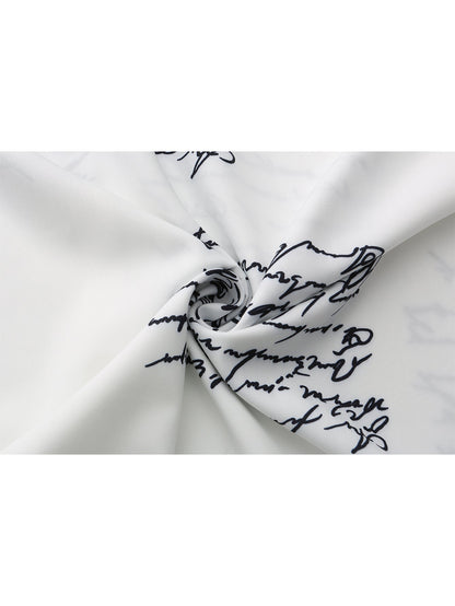 Dam Klänning Långärmad Meddelandetryck Polyester Avslappnad Stil-5