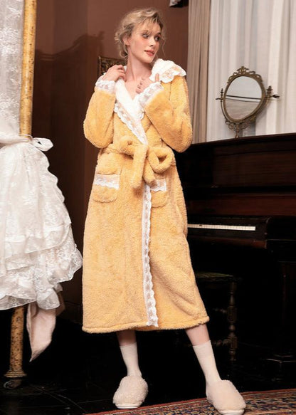 Dam Flanellbadrock Tjock Polyester för Kalla Höstdagar-2