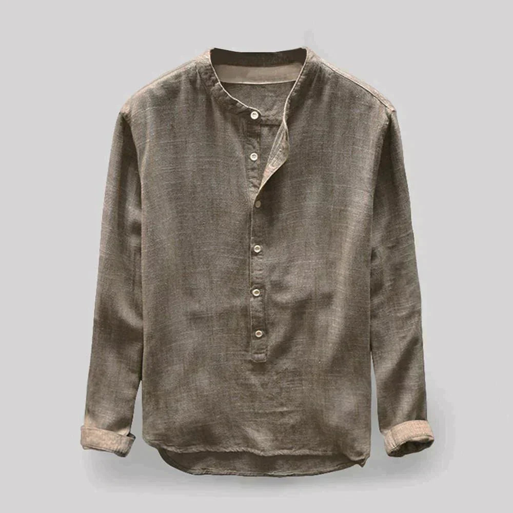 Herrskjorta Denim Modern Design Mjuk Struktur-2