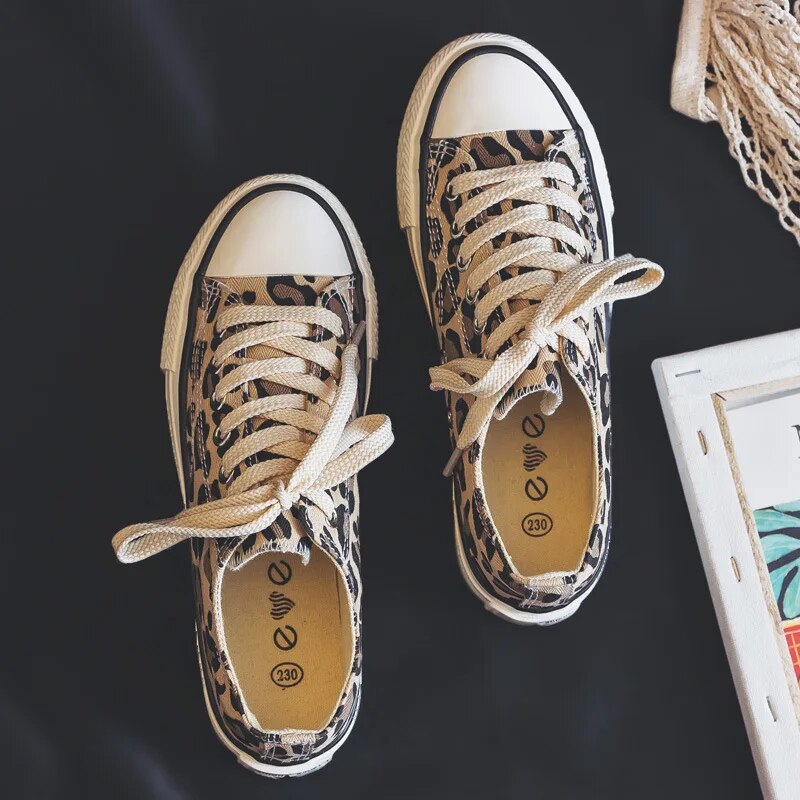 Dam Sneakers Leopardmönster Trendig Design Vadderad Innersula Högkvalitativa Material-6