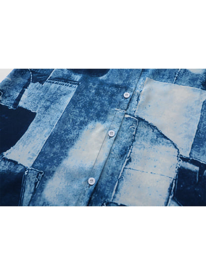 Dam Midi Klänning Asymmetrisk Patchwork Polyester för Vardag och Fest 4