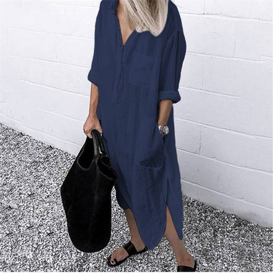 Dam Långklänning Elegant Lätt Material för Fest och Sommar-1