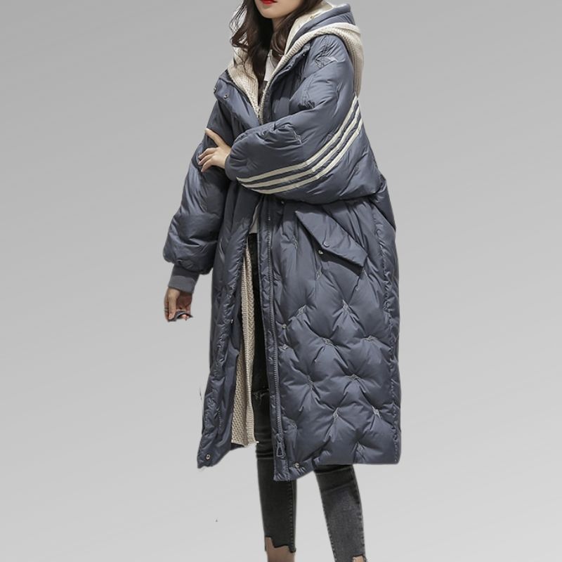 Damjacka Lång Vattenavvisande Polyester Modern Passform-5