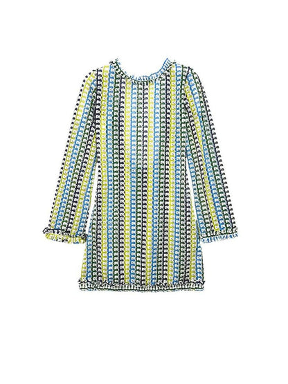 Kvinnors Miniklänning Virkad Mönster 100% Bomull-6