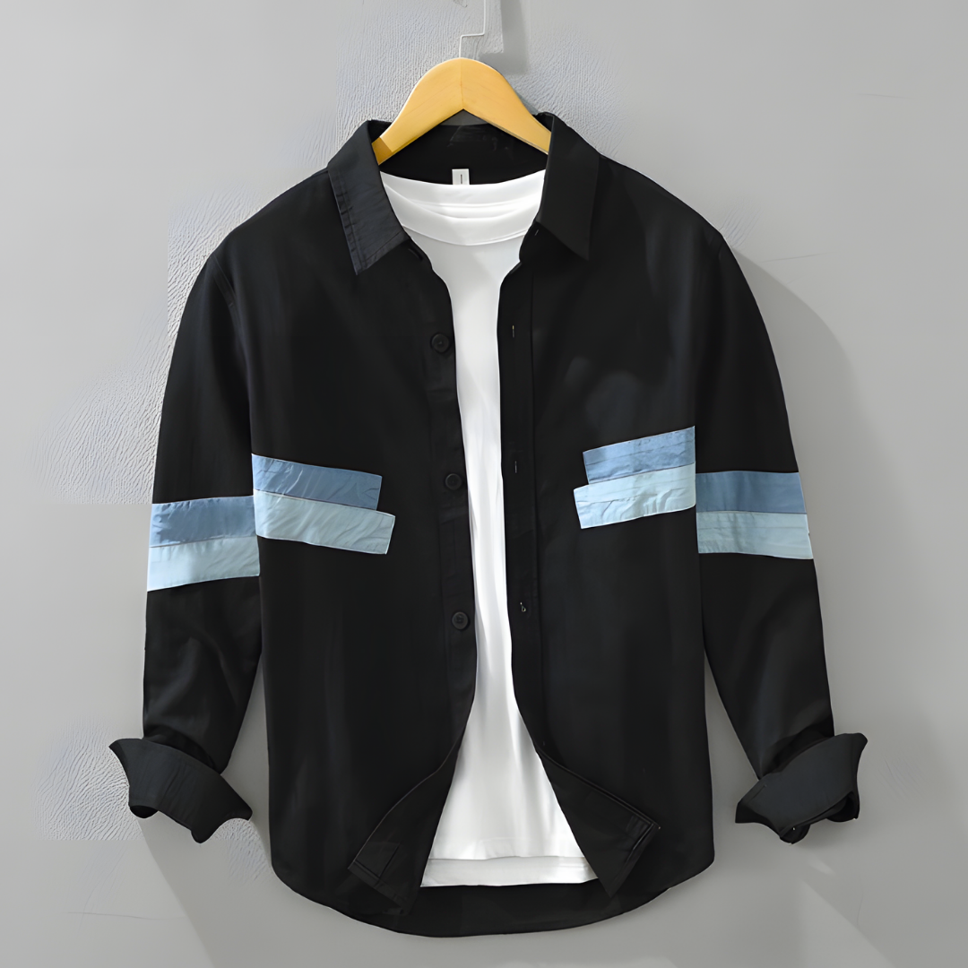 Herrskjorta Klassisk Randig Design 100% Bomull-2