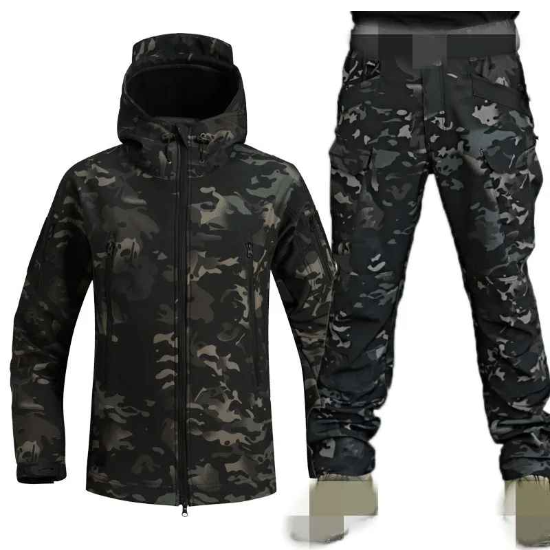Herrjacka Softshell Vindtät Andningsbar för Vinter och Höst-3