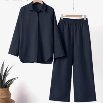 Variant image for Dam Fritidsset Långa Ärmar Vida Byxor Mjukt Andningsbart Material-1