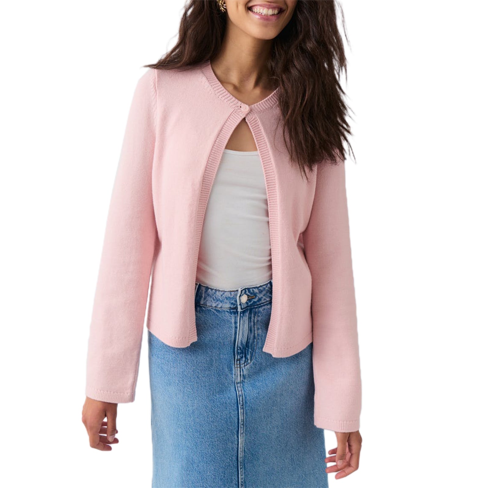 Variant image for Stickad Dam Tröja Slim Fit Mjuk Materialmix-1