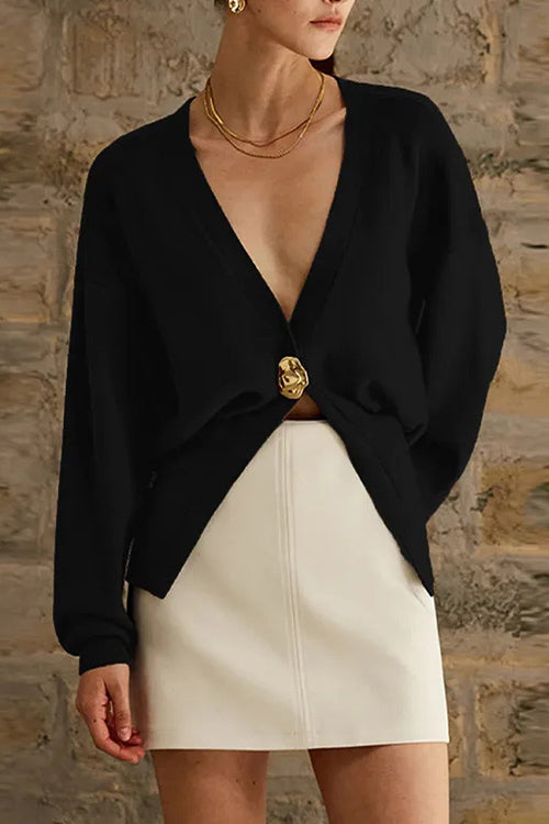 Variant image for Dam V-hals Kofta Knappstängning Bomull Polyester-4