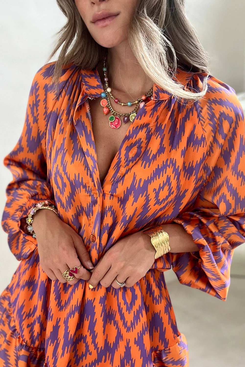 Dam Romper Aztec-mönster Lätt Tyg Bred Ben-3