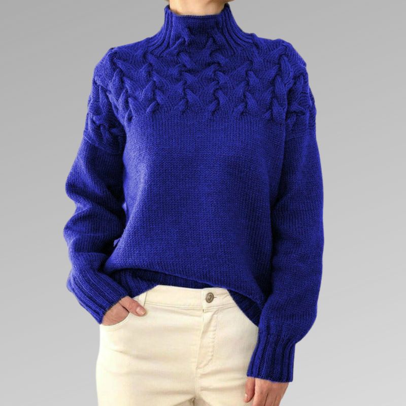 Dam Turtleneck Tröja Mjuk Akrylblandning Varm och Bekväm-3