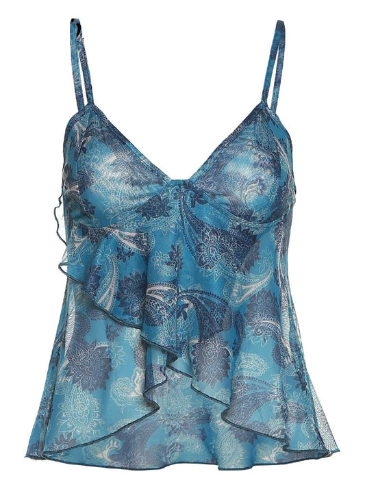 Dam Transparent Topp Elegant Polyester Festtoppar-1