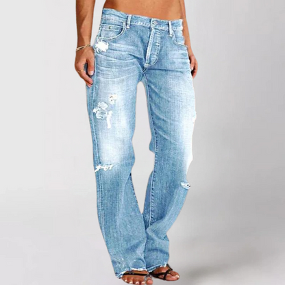 Dam Jeans Med Hög Midja Och Bred Ben – Högkvalitativ Denim För Trendig Look 11