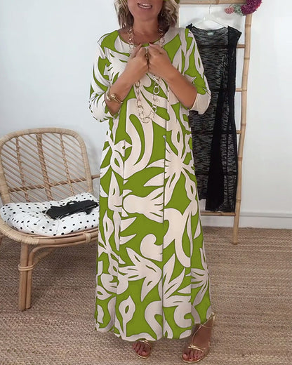 Variant image for Fina Dam Klänningar Lång Ärmar Cirkulär Halsringning Lätt Tyg-13