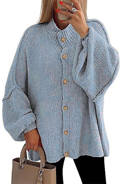 Dam Cardigan Ballongärmar Bomull Polyester-5