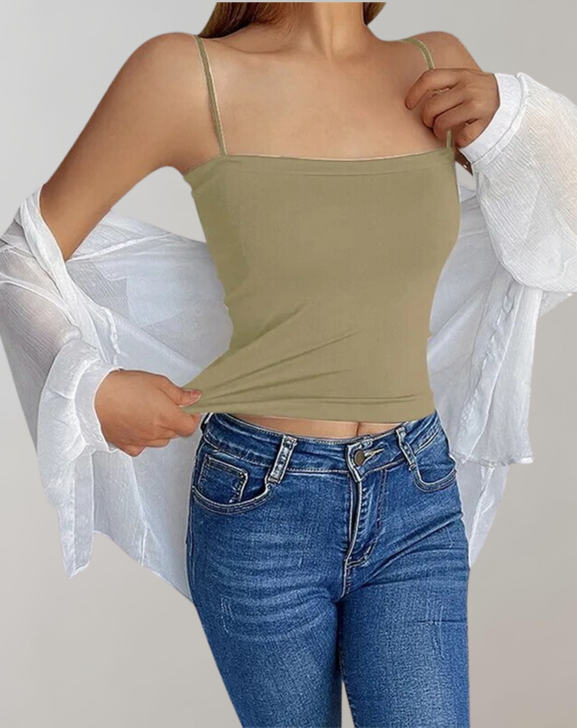 Dam Spaghetti Tank Top Lätt Polyester 14