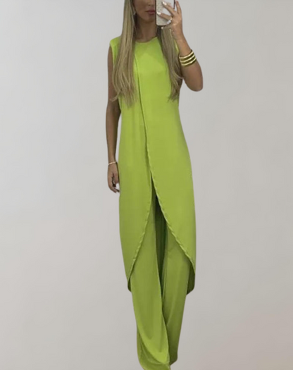 Variant image for Kvinnors Tvådelad Klänning Spetsdetaljer Polyester Flytande Kjol-13