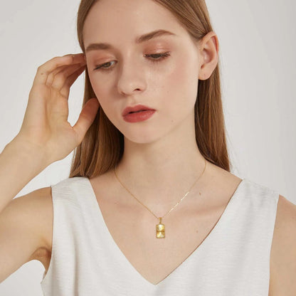 Halsband Dam Rostfritt Stål 18 Karat Guldbeläggning Elegant Design-3