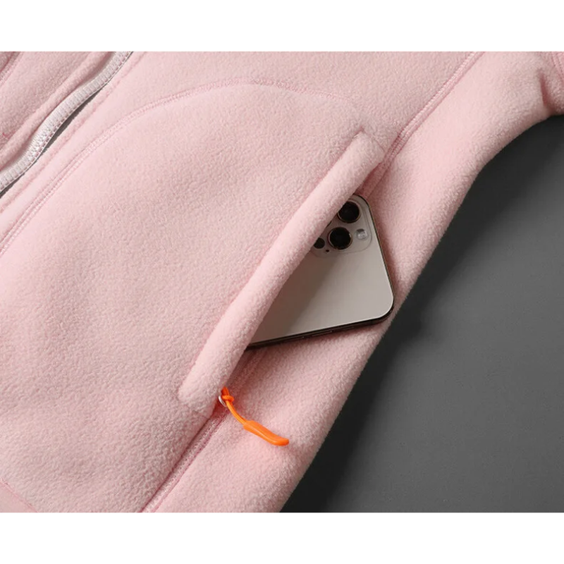 Herren-Fleecejacke, lange Ärmel, hochwertiger Fleece, mit Reißverschlusstaschen 6