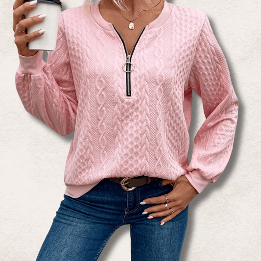 Dam Tröja med Dragkedja Modern Design Mjuk Andningsbar Tyg-1