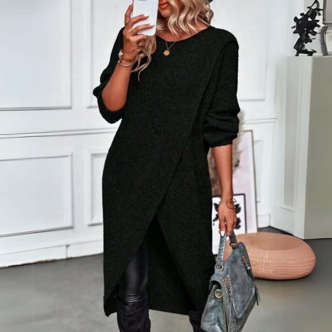 Variant image for Dam Lång Tröja Stilren Mjuk Bomull-9