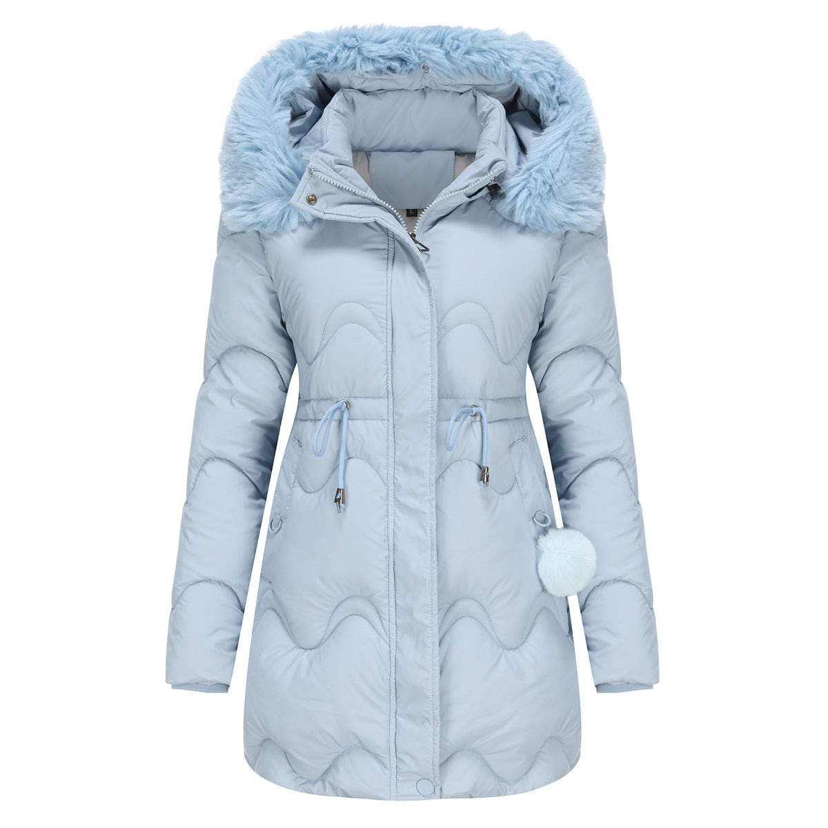 Kvinnors Parka Kappa Avtagbar Huva Polyester 5