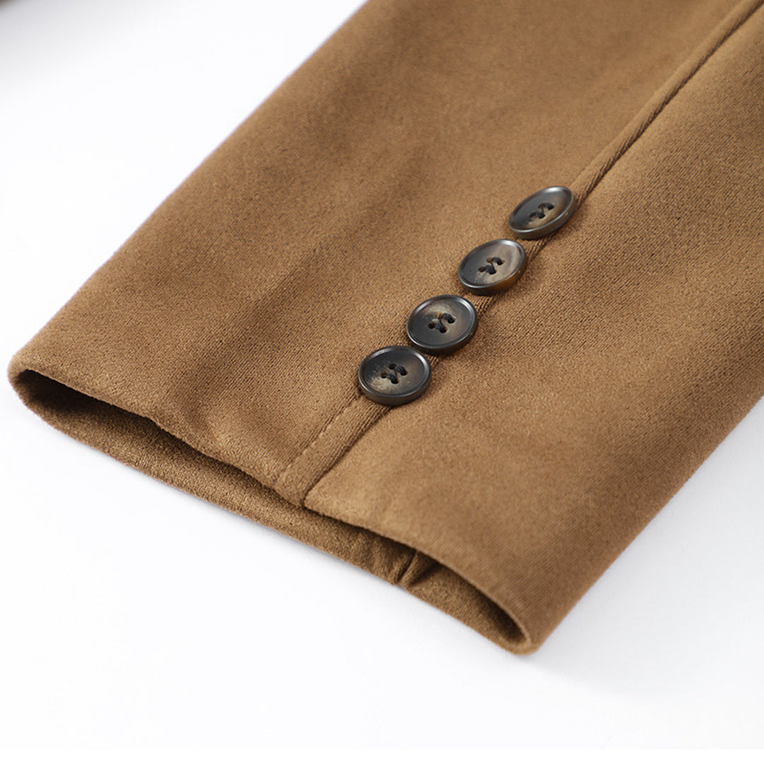 Dam Mockajacka Tidlös Mocka Jacka Minimalistisk Design-3