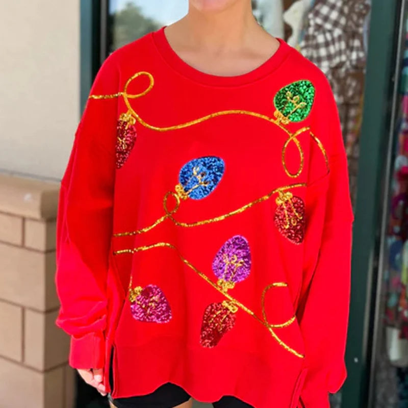 Dam Långärmad Topp Ledig Bomull-6