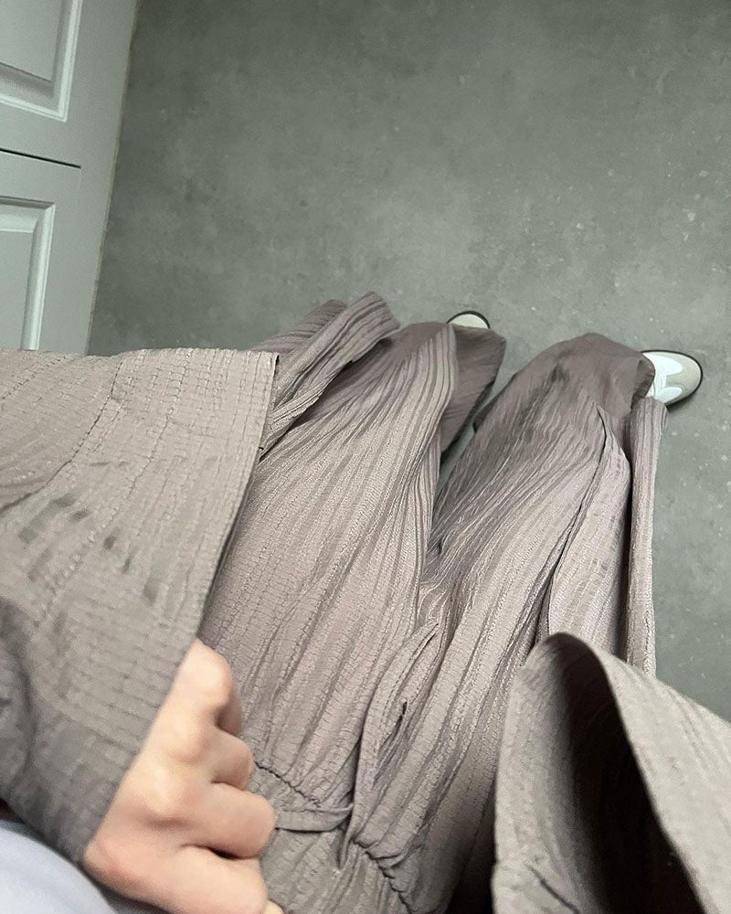 Damer Lång Kofta Tvådelad Set Mjuk Material-6