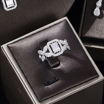 Kvinnors Smyckeset Halsband Örhängen Armband Ring i Koppar med Zirkonium-4