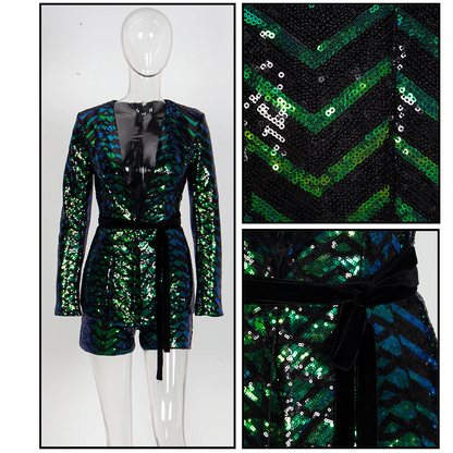 Variant image for Kvinnor Korta Uppsättningar Geometrisk Paljett Polyester-1