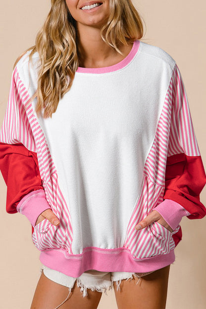 Variant image for Dam Fladdermusärmad Topp Randig 100% Bomull-1