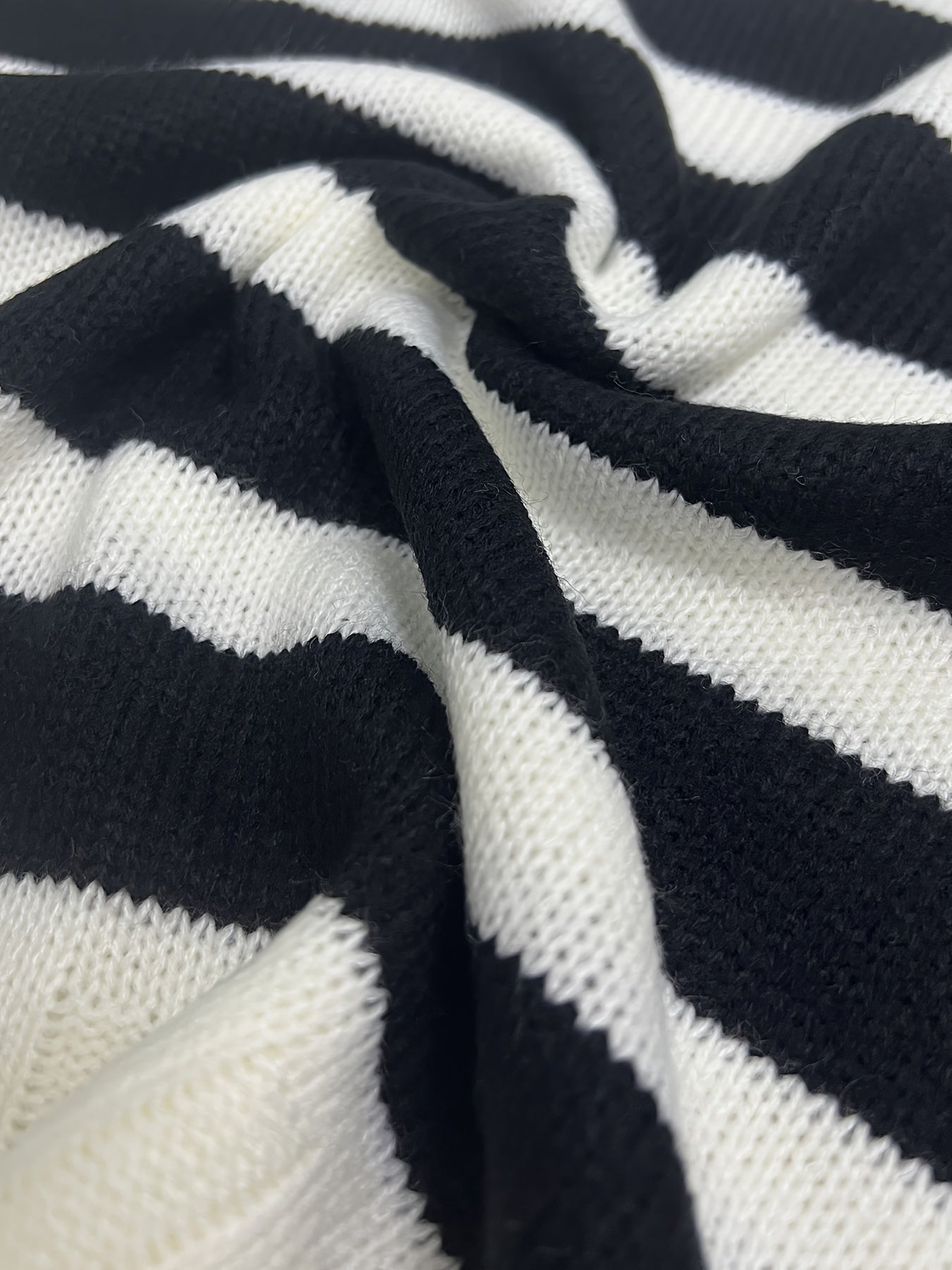 Stickad Dam Tröja Randig Bomull Avslappnat Snitt-5