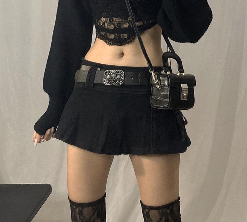 Dam Minikjol A-linje Polyester Ovanför Knäet-3