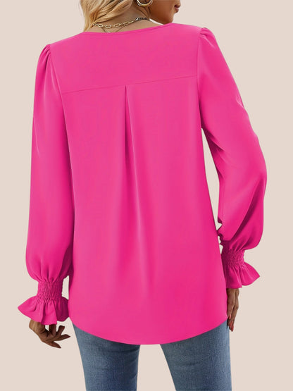 Dam Blus Minimalistisk Design Mjuk Textil-6