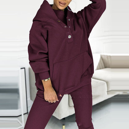 Kvinnors 3-delad Sportuppsättning Modern Polyester för Höst och Vinter-6