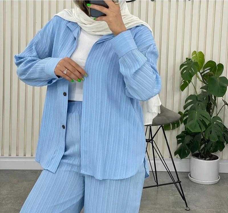 Dam Set med Skjorta och Byxor Elegant Chiffong-2