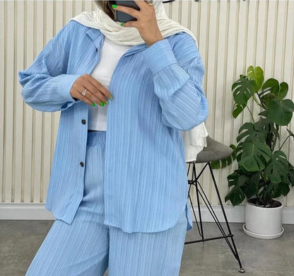 Dam Set med Skjorta och Byxor Elegant Chiffong-2