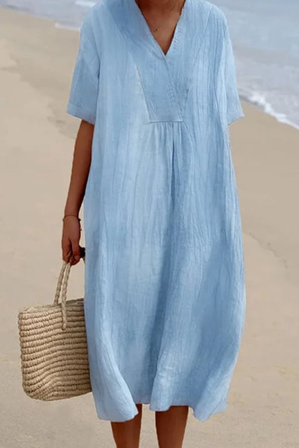 Dam Klänning Lätt och Elegant 100% Bomull-5